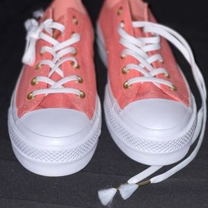 Pink/Driftwood/White Converses - Women’s Size 10